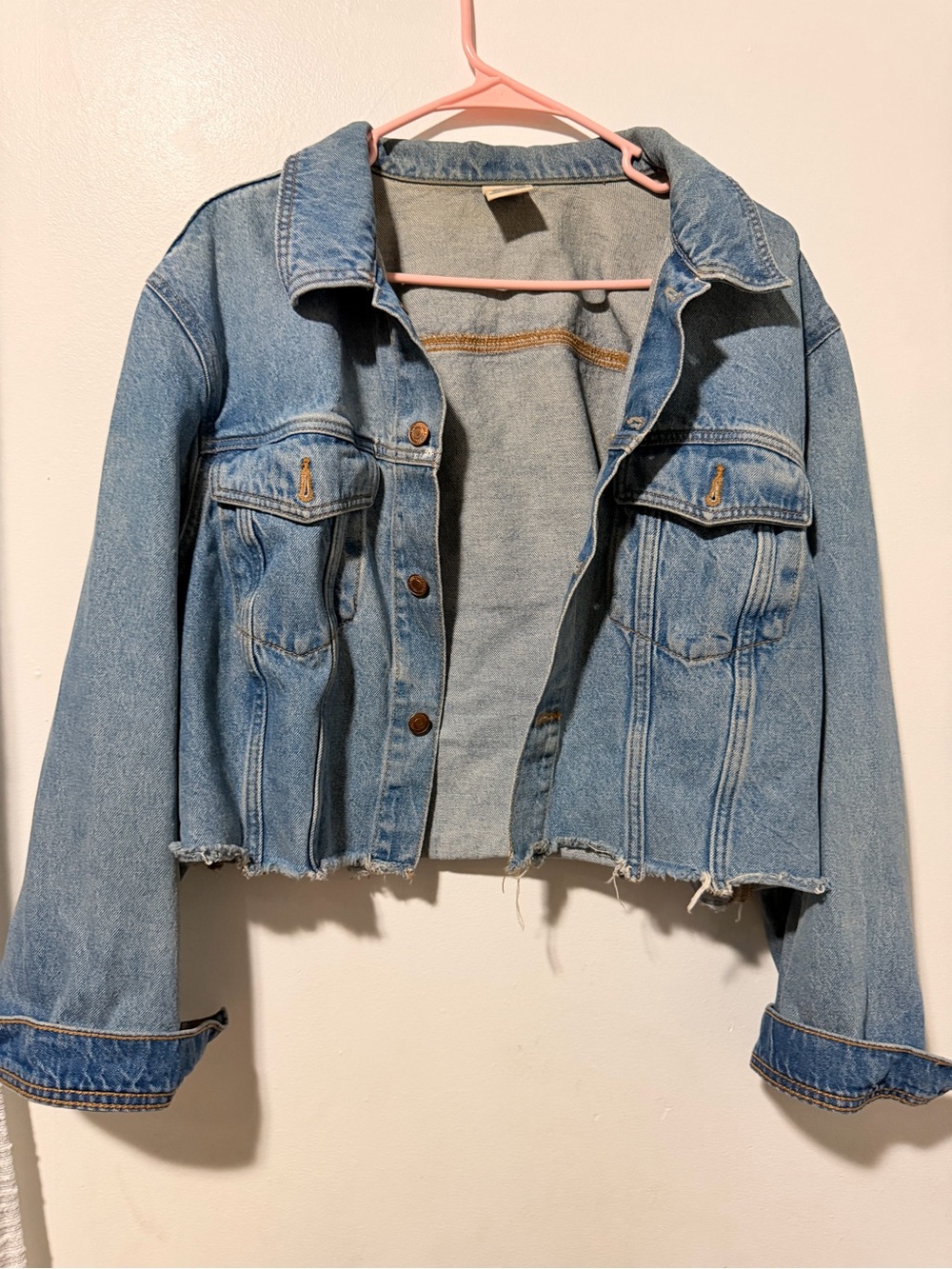 Pink by Victorias Secret Crop Jean Jacket Size Large